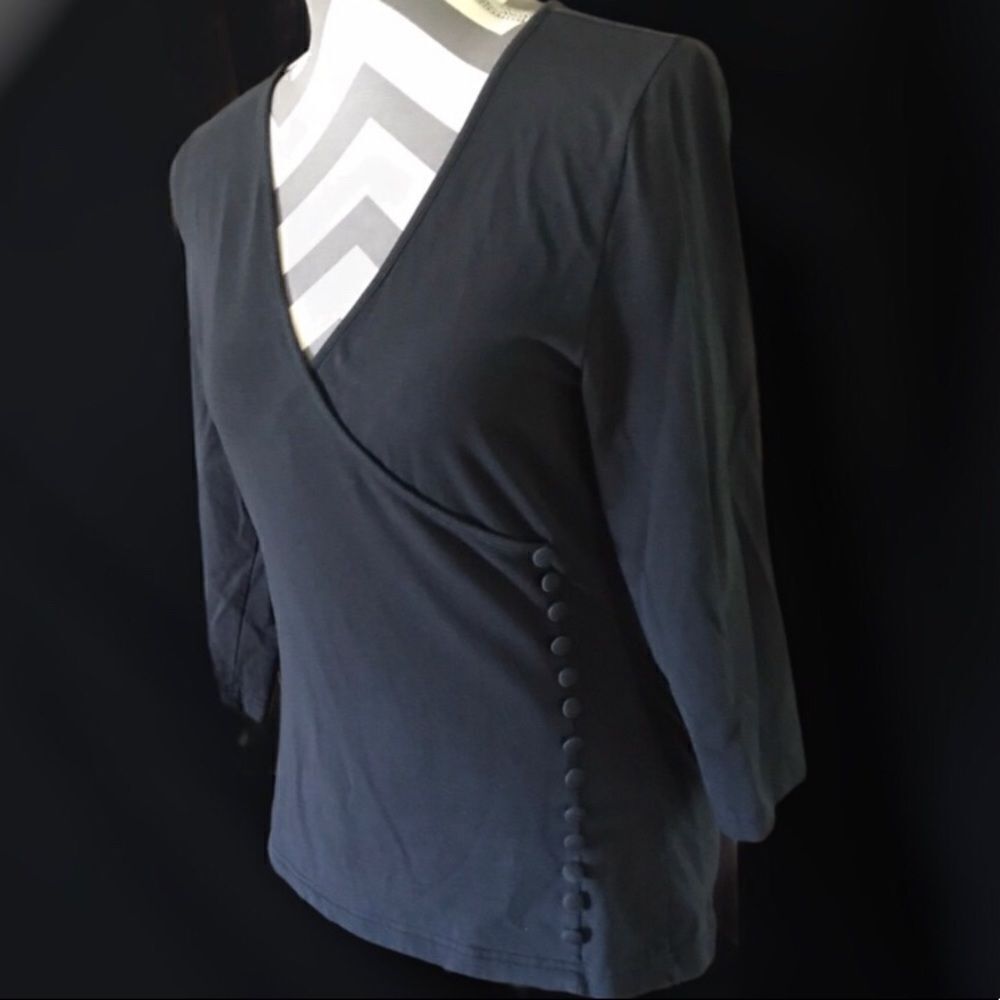 Soft Surroundings XS Black Wrap Top